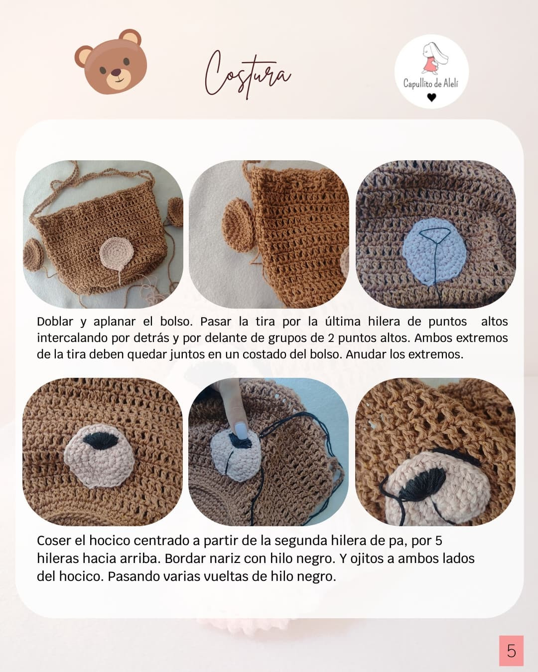 Patrón gratuito: Kit spa de oso tejido a crochet