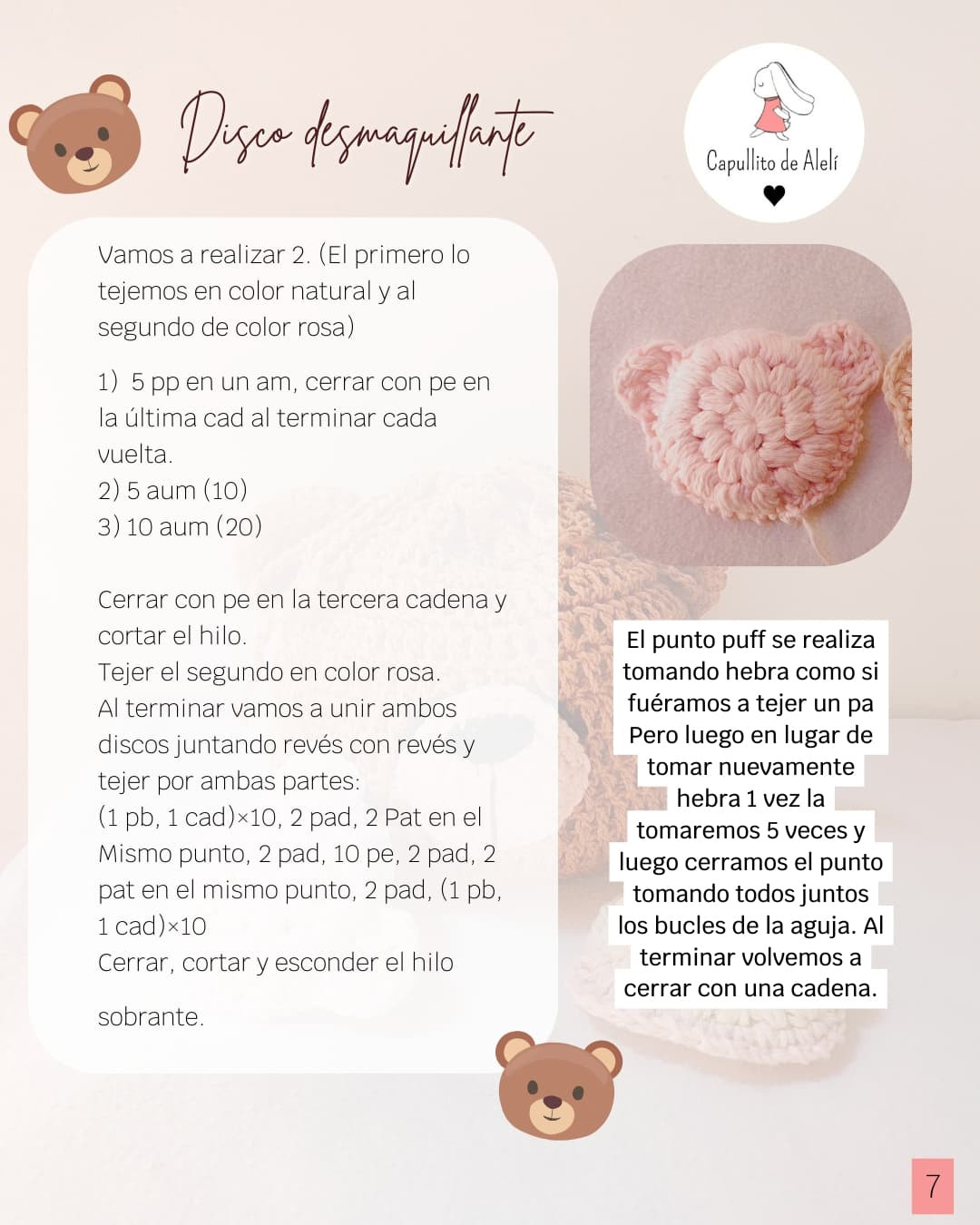Patrón gratuito: Kit spa de oso tejido a crochet