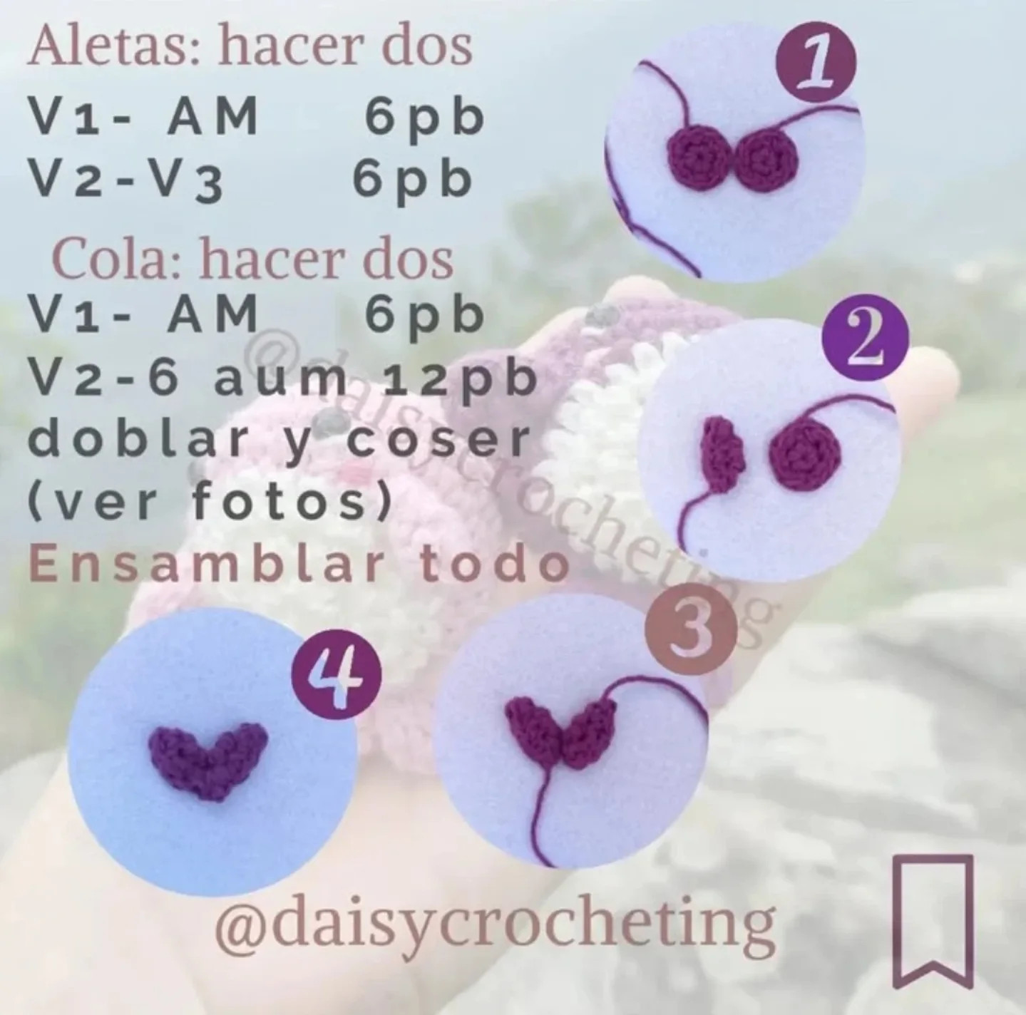 Patrón gratuito: Llaveros ballenitas amigurumi