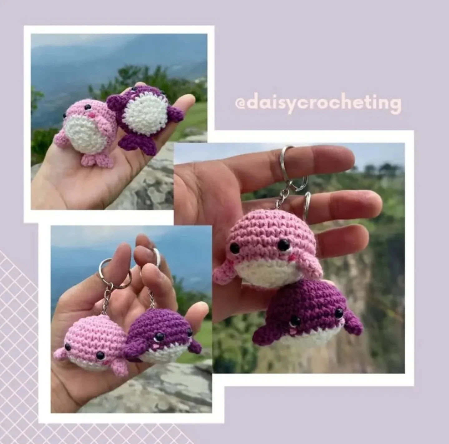 Patrón gratuito: Llaveros ballenitas amigurumi