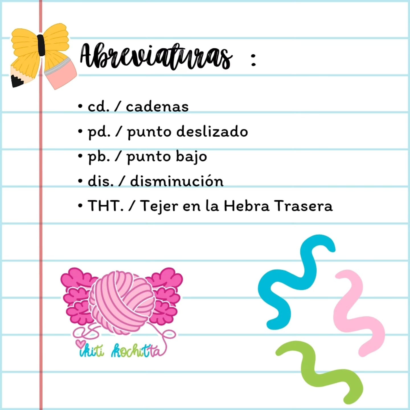 Patrón gratuito: Moño Lápiz Amigurumi