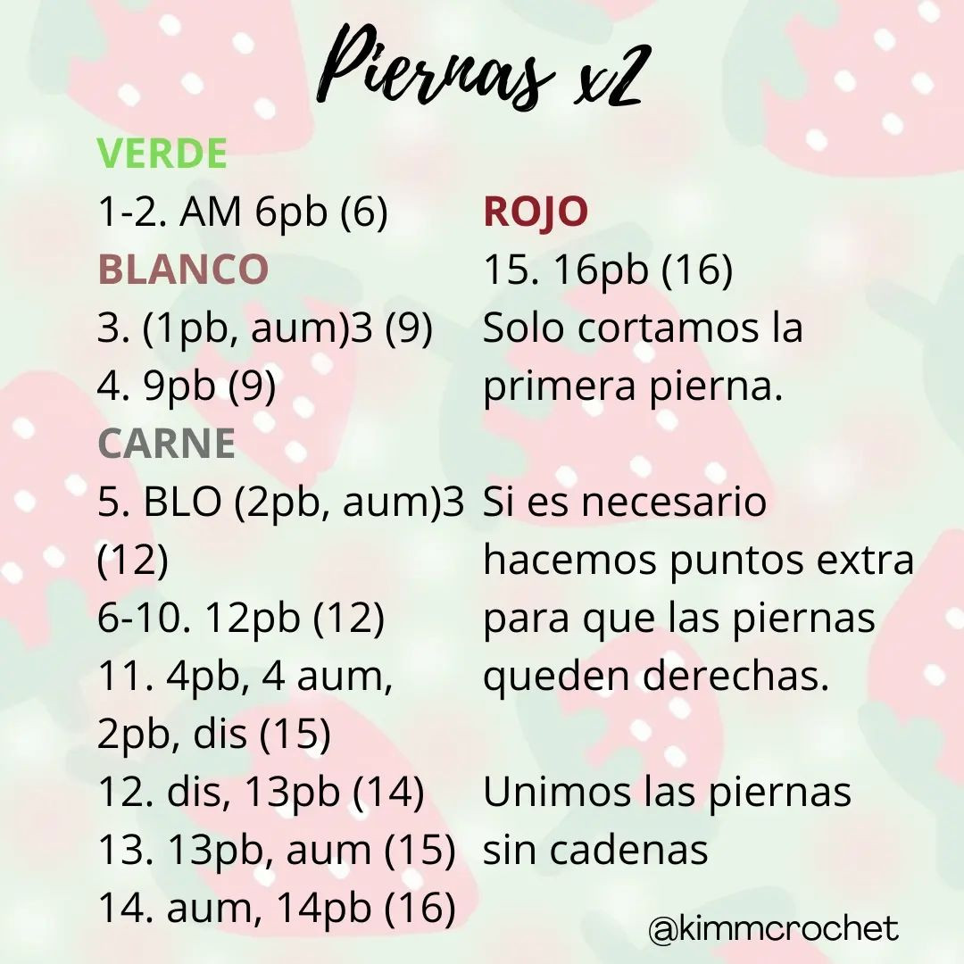 Patrón gratuito: Muñeca amigurumi de fresa