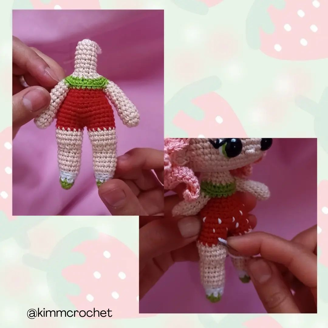 Patrón gratuito: Muñeca amigurumi de fresa