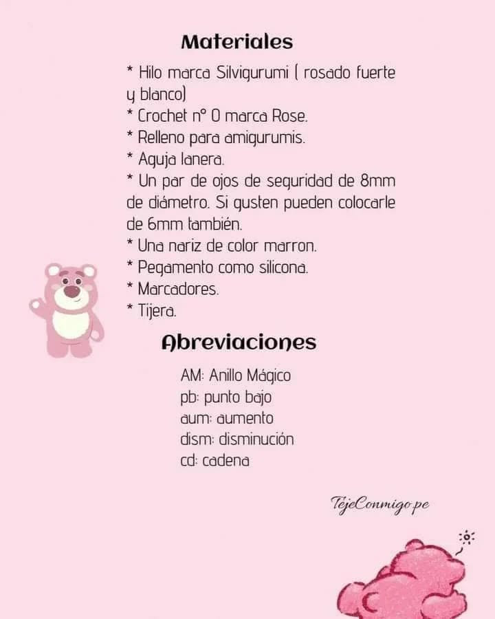 Patrón gratuito: Osito Cariñoso tejido a crochet