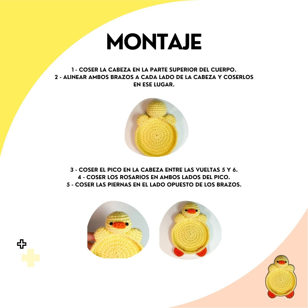 Patrón gratuito: Posavasos amigurumi de patitos