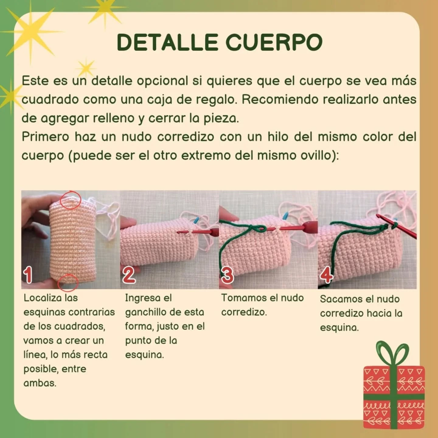 Patrón Gratuito: Salchicha Navideña Amigurumi, Parte 1