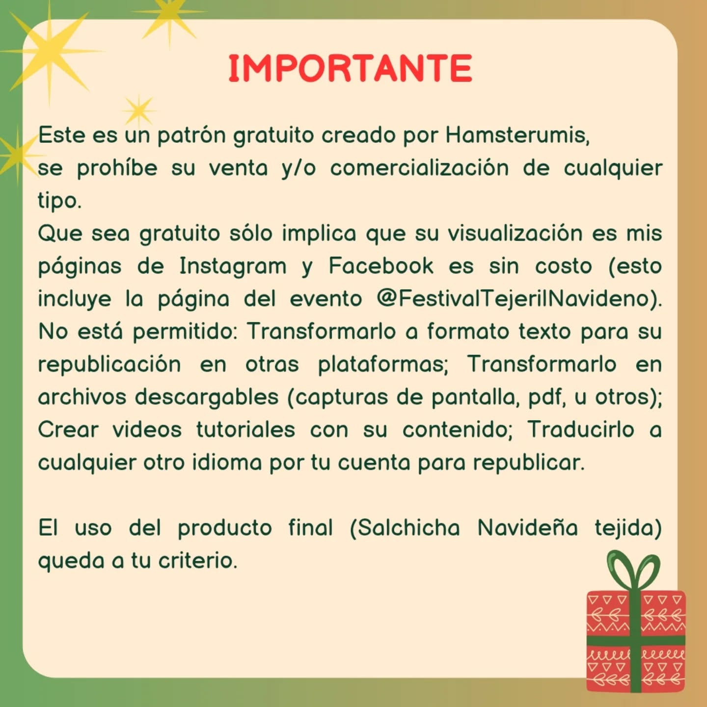 Patrón Gratuito: Salchicha Navideña Amigurumi, Parte 1