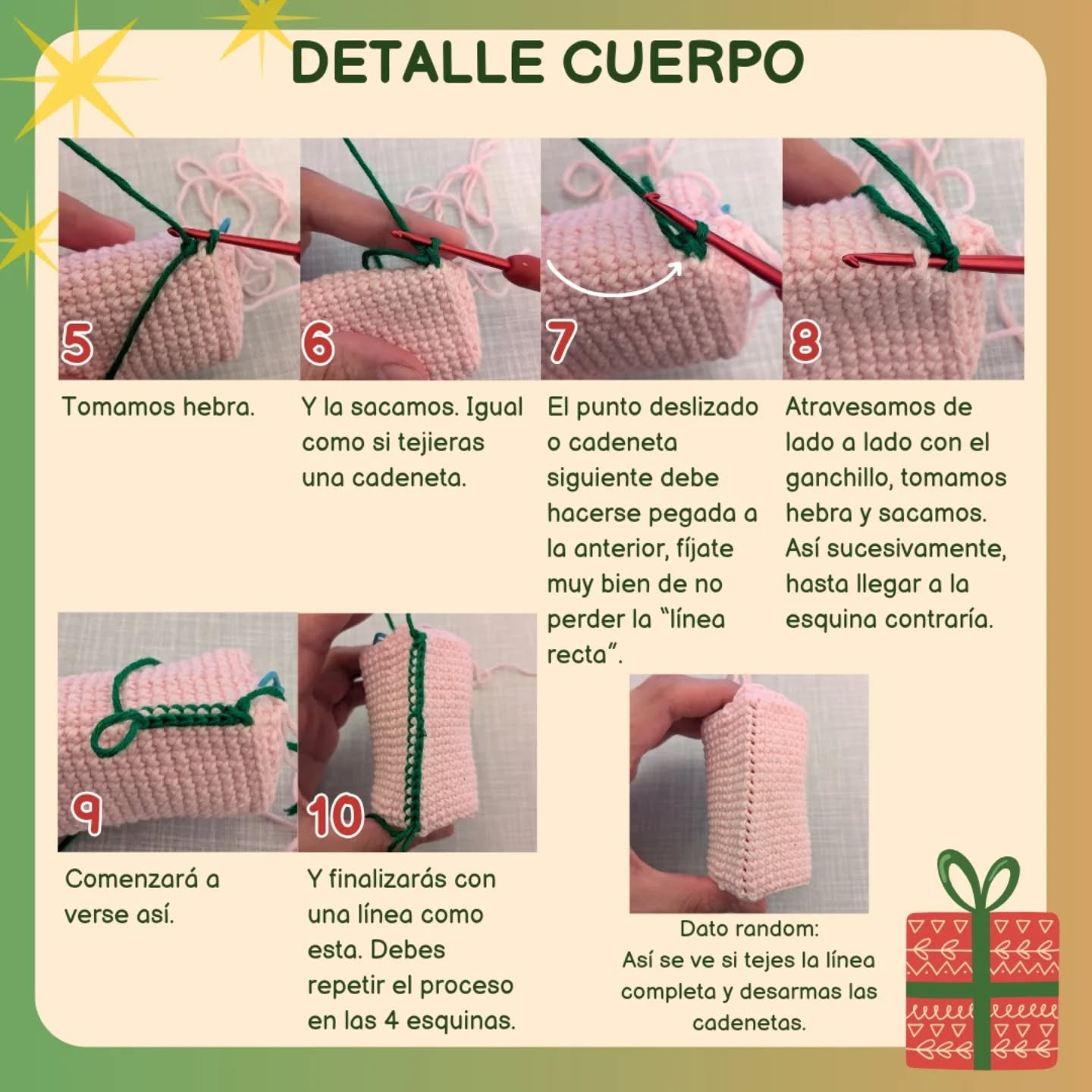 Patrón Gratuito: Salchicha Navideña Amigurumi, Parte 1