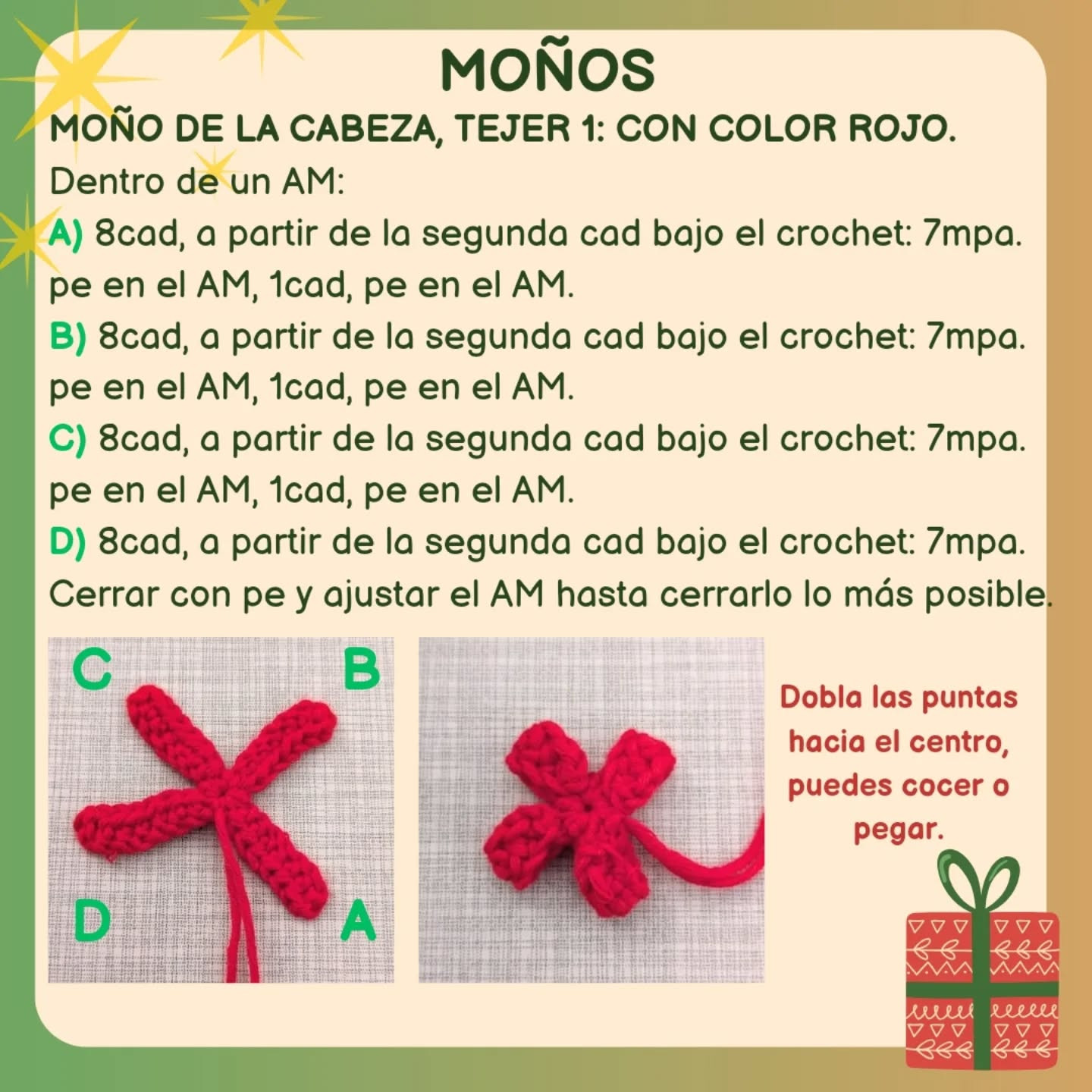 Patrón Gratuito: Salchicha Navideña Amigurumi, Parte 1