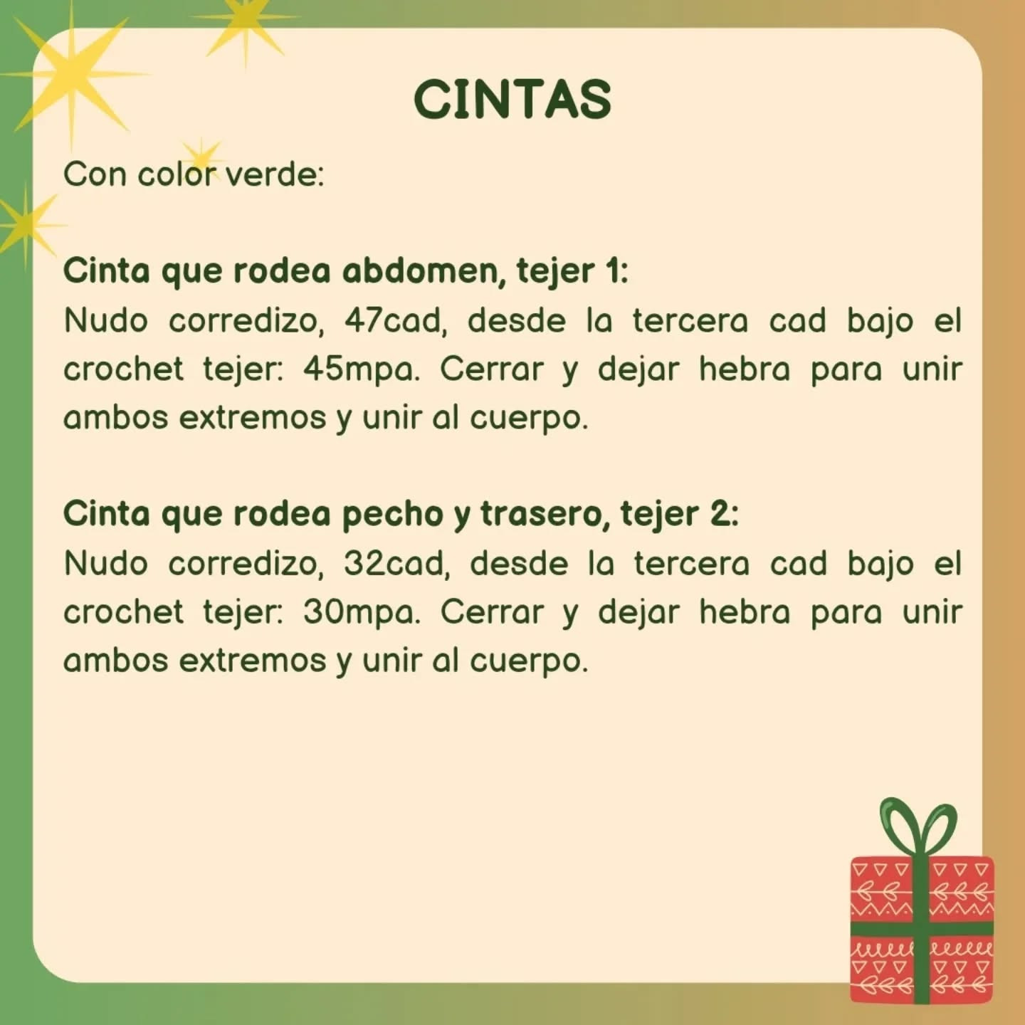 Patrón Gratuito: Salchicha Navideña Amigurumi, Parte 1