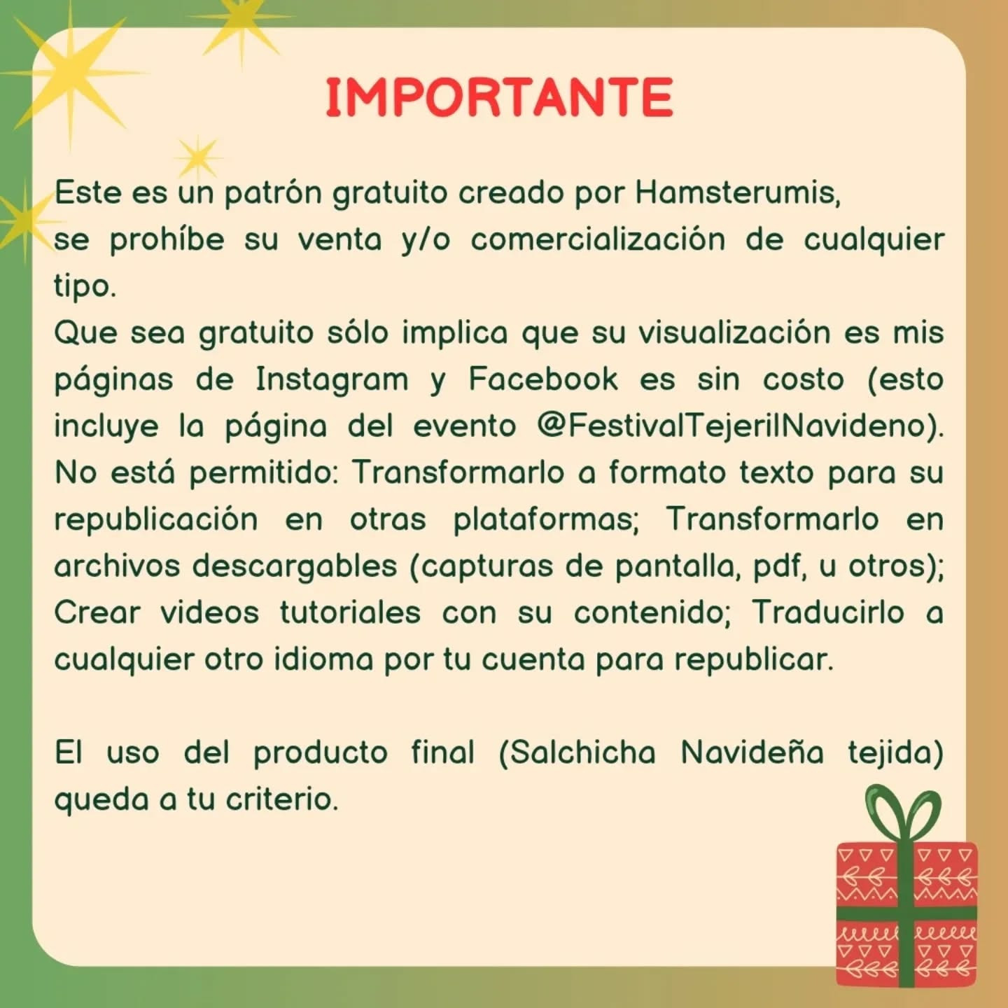 Patrón Gratuito: Salchicha Navideña Amigurumi, Parte 1