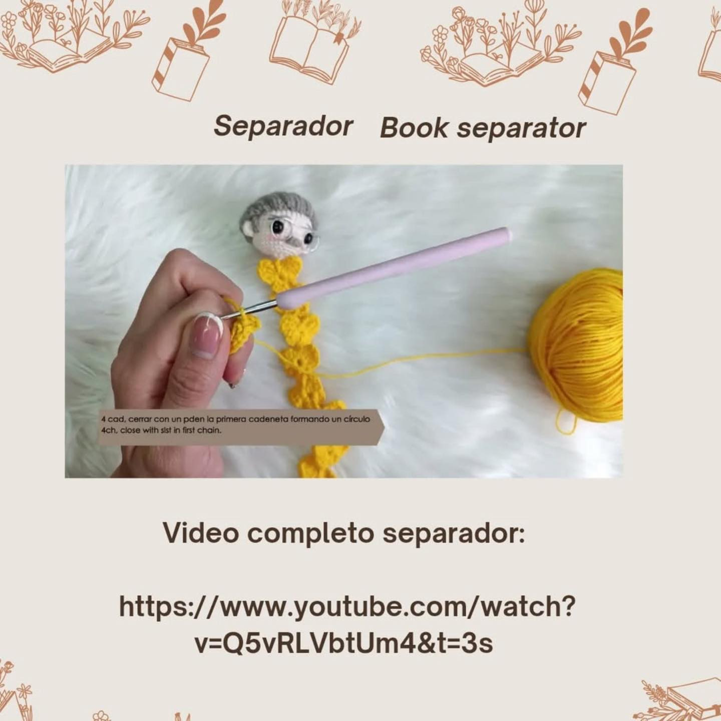 Patrón gratuito: Separador de libros Gabriel García Márquez a crochet.