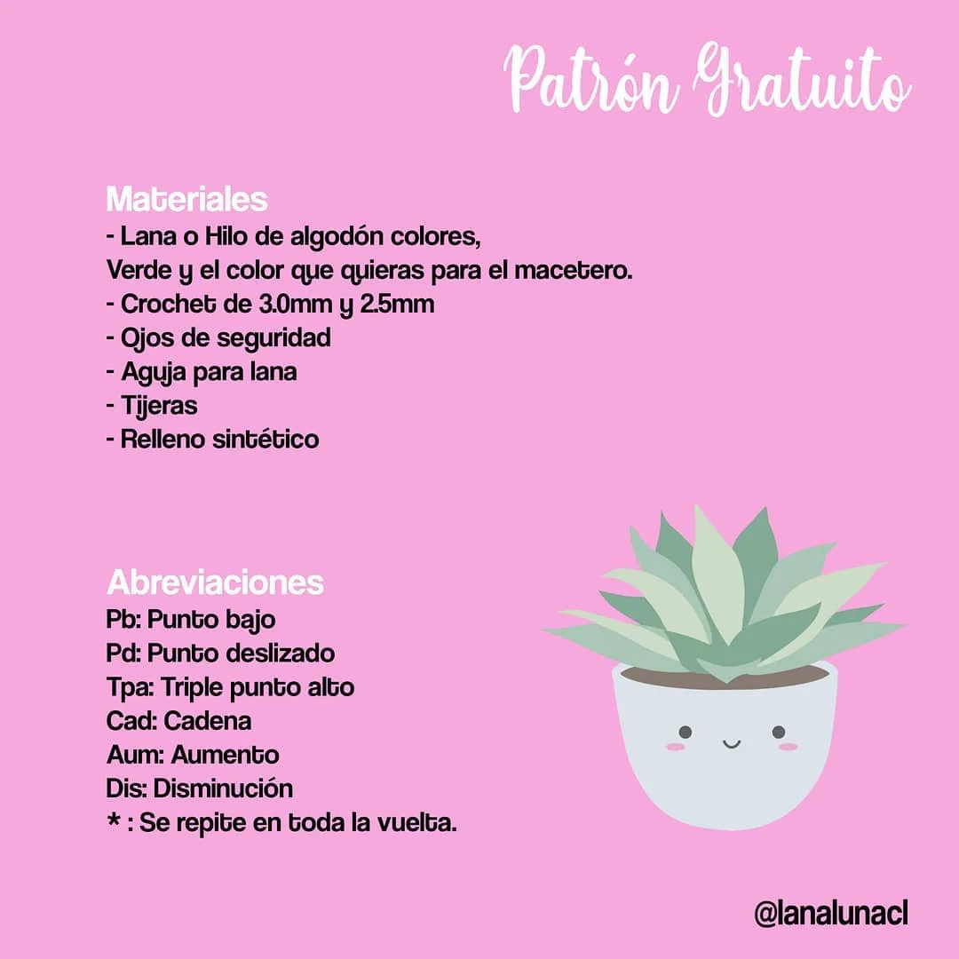 Patrón gratuito: Suculentas amigurumi tejidas a crochet