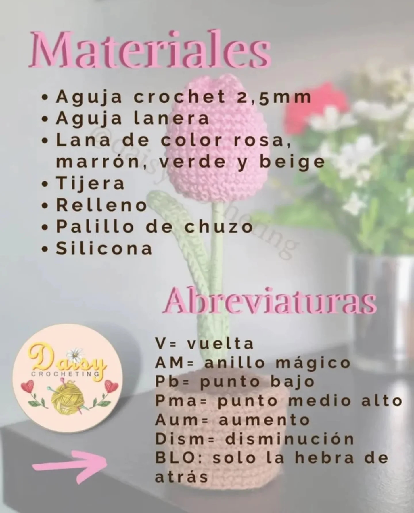 Patrón gratuito: Tulipán de ganchillo