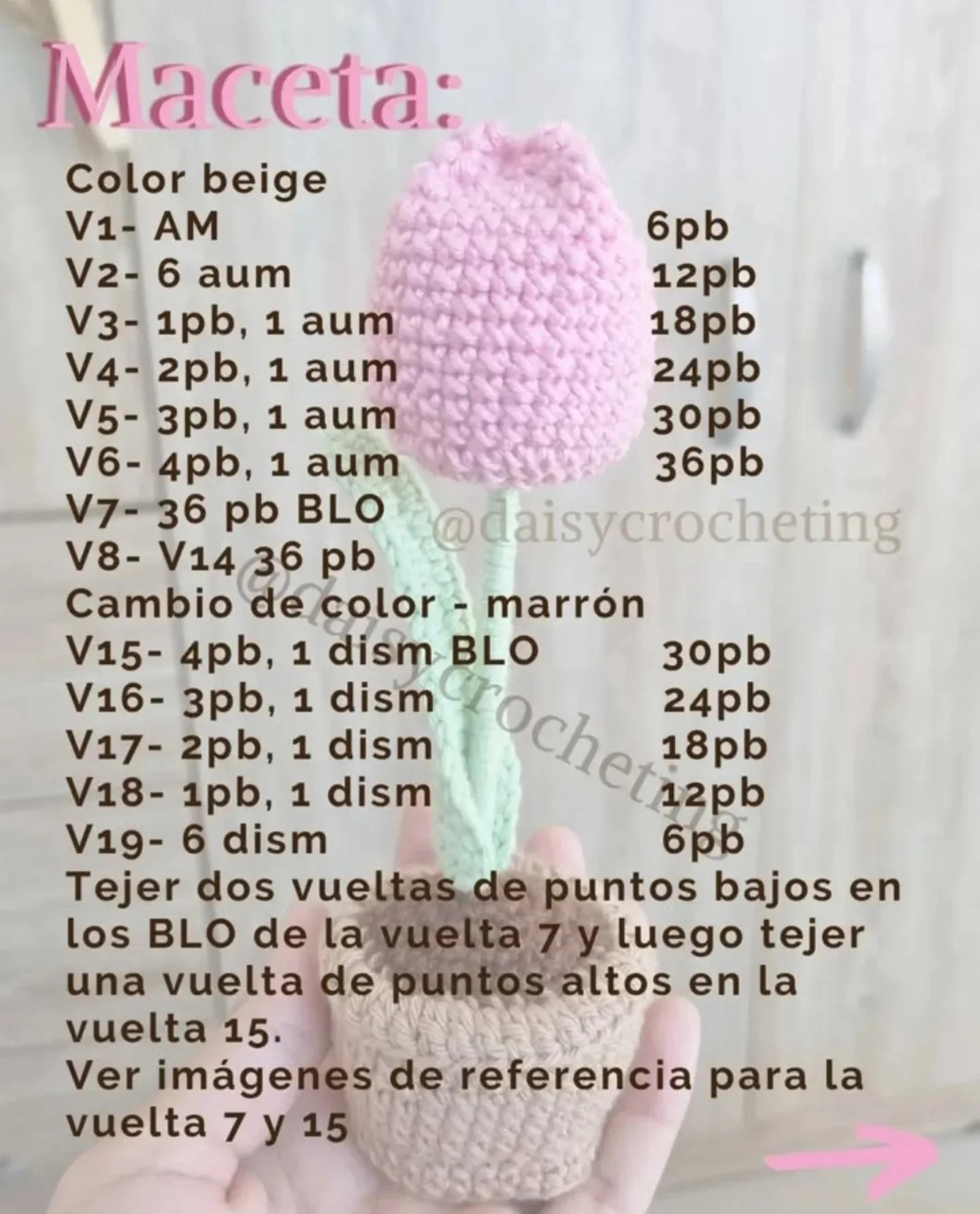 Patrón gratuito: Tulipán de ganchillo
