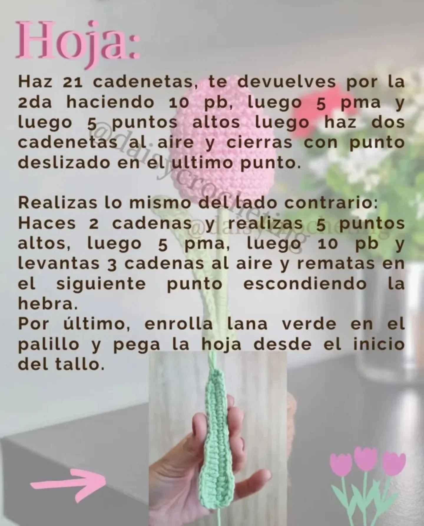 Patrón gratuito: Tulipán de ganchillo