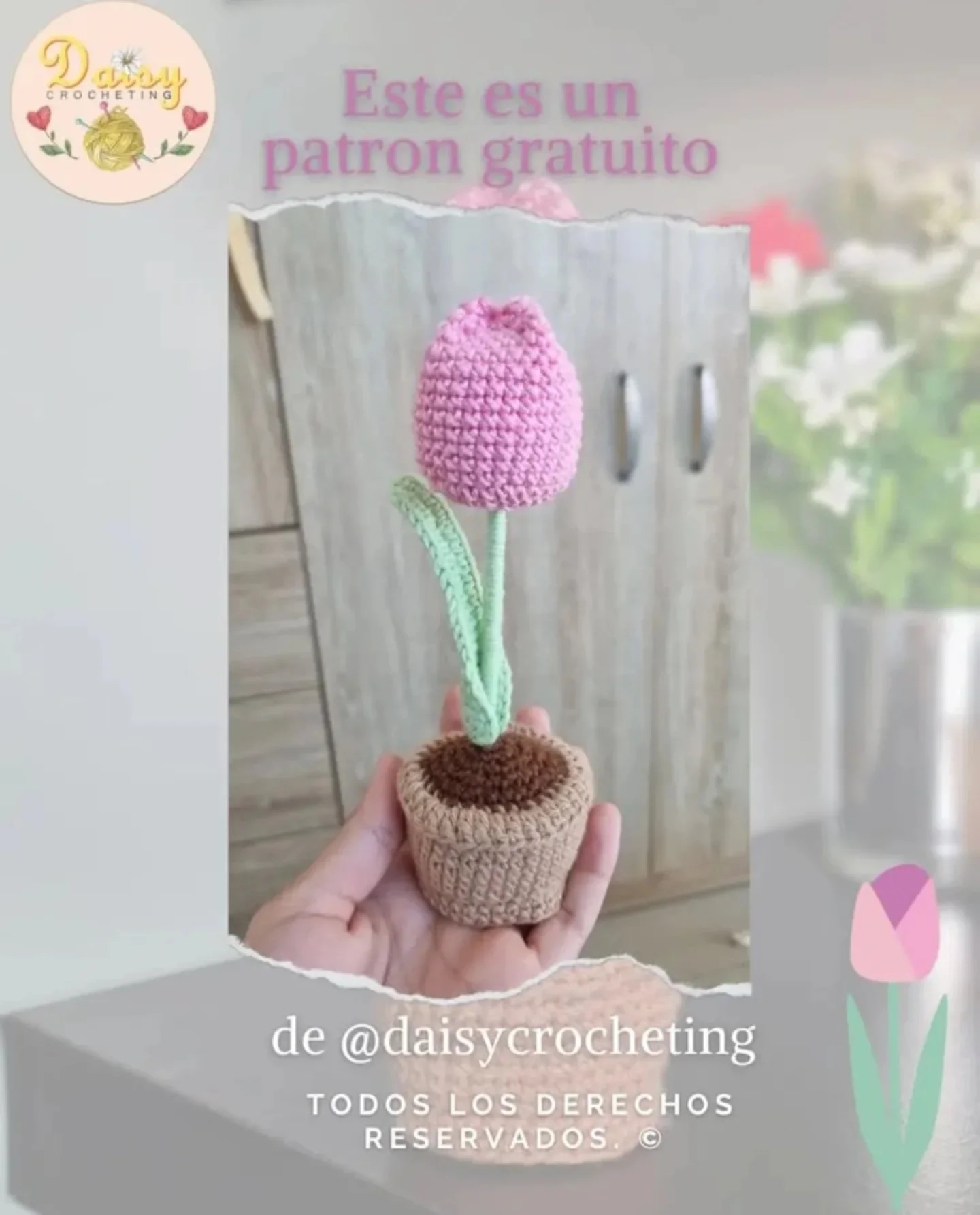 Patrón gratuito: Tulipán de ganchillo