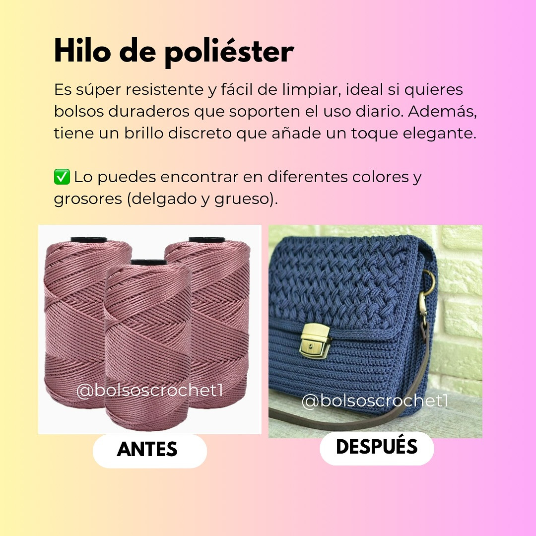 Patrones de bolsos a crochet: Hilo ideal