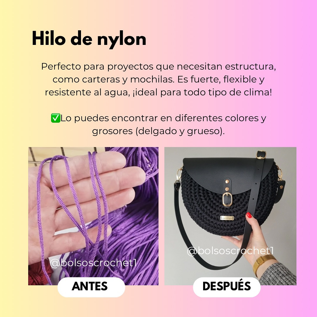 Patrones de bolsos a crochet: Hilo ideal
