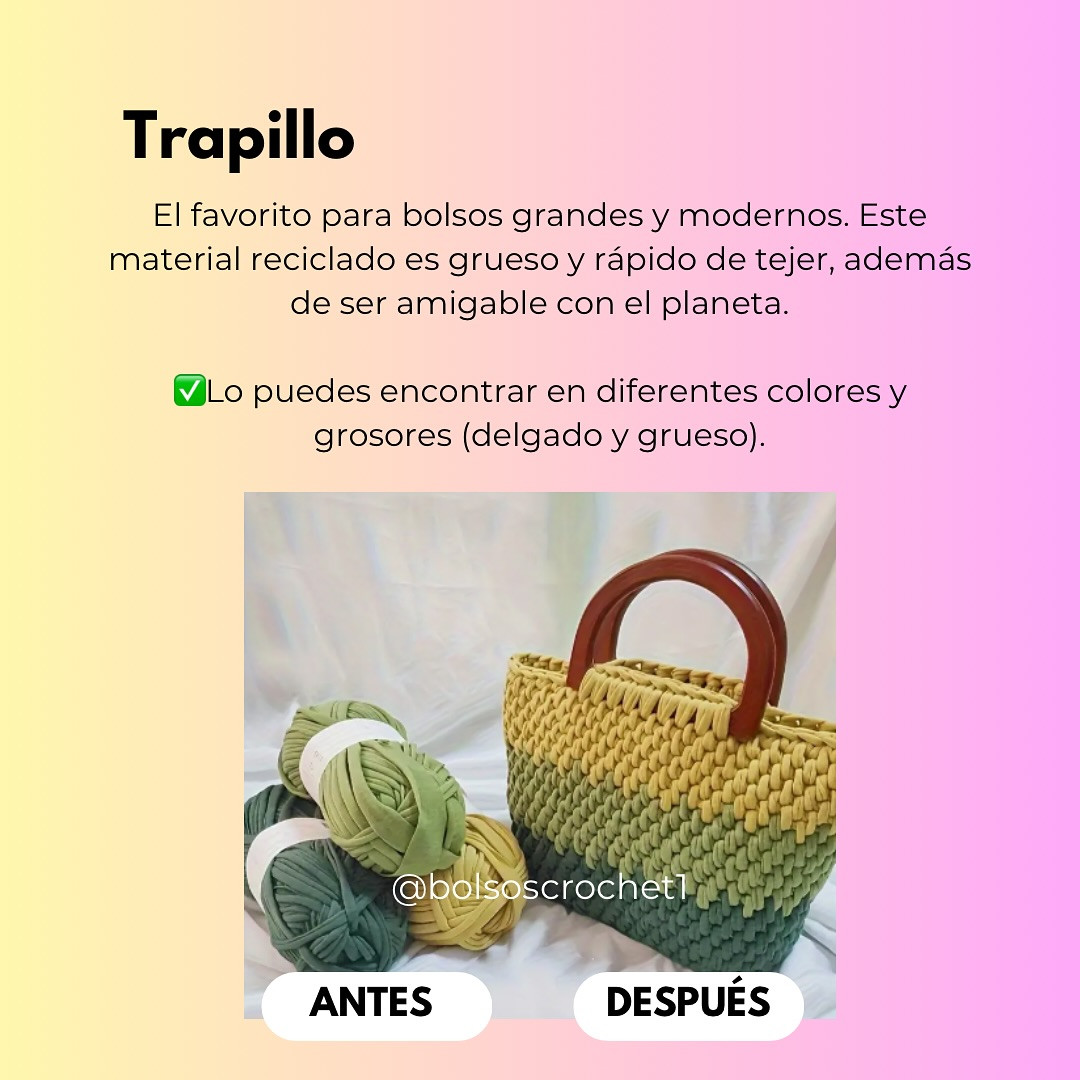 Patrones de bolsos a crochet: Hilo ideal