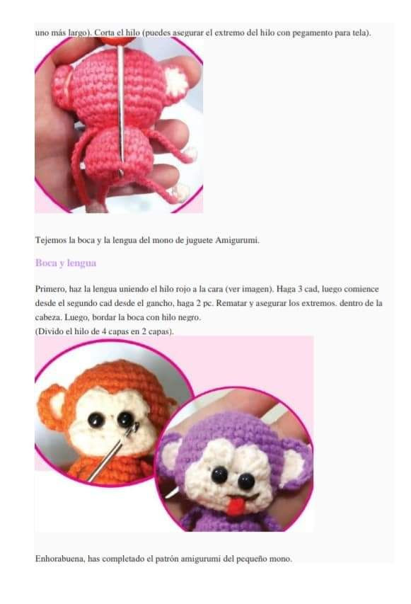 Patrones de tejido de mono lindo