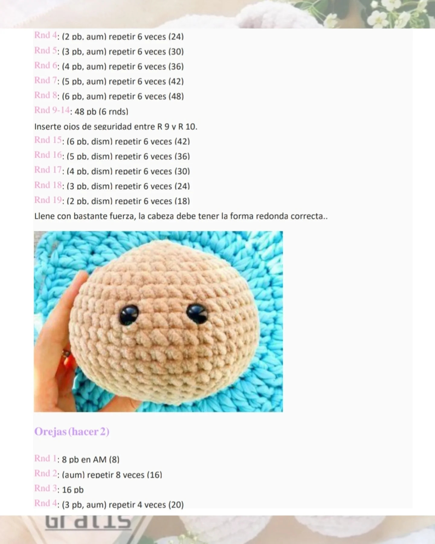 PDF Patrones Gratis de Osito Amigurumi