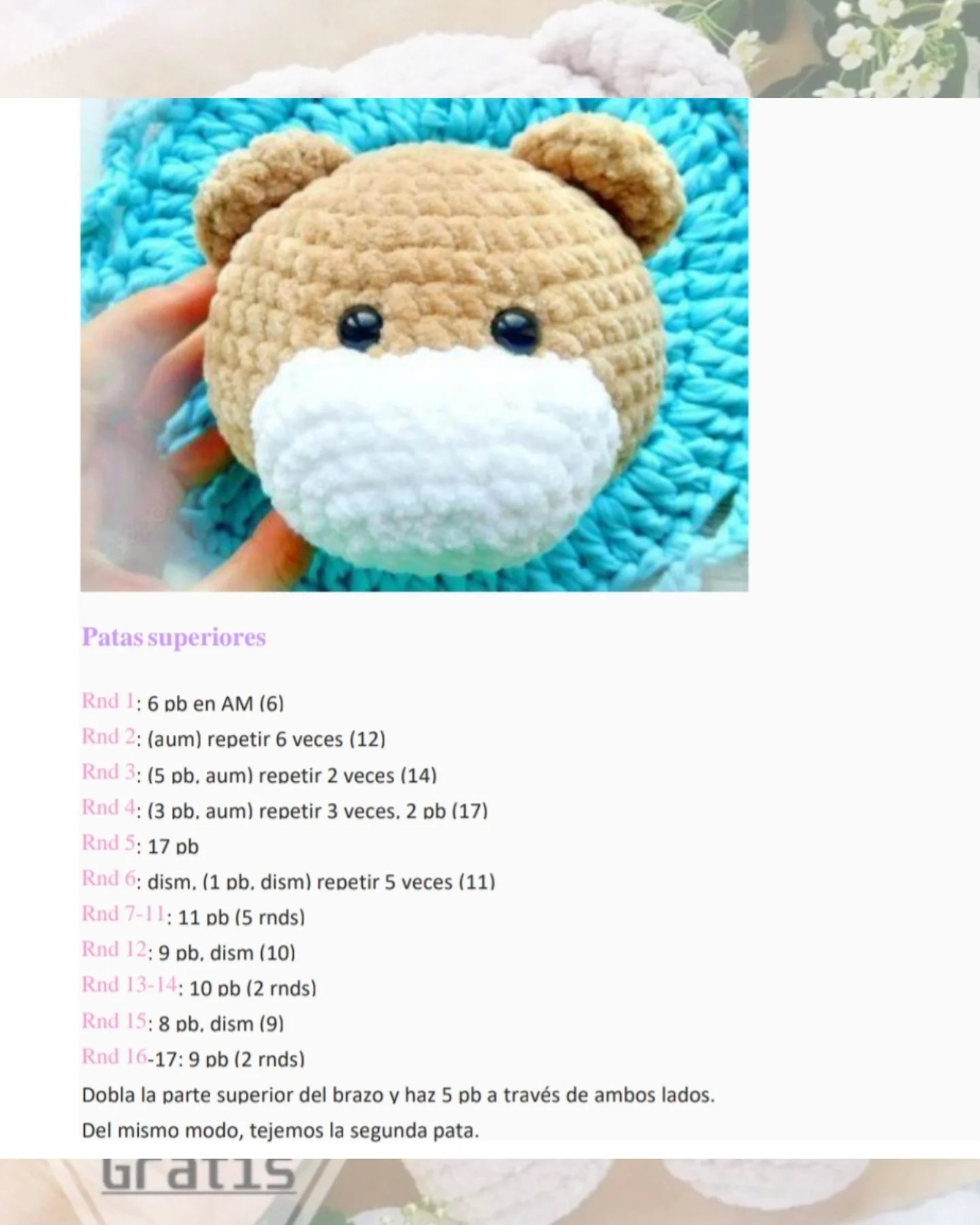 PDF Patrones Gratis de Osito Amigurumi