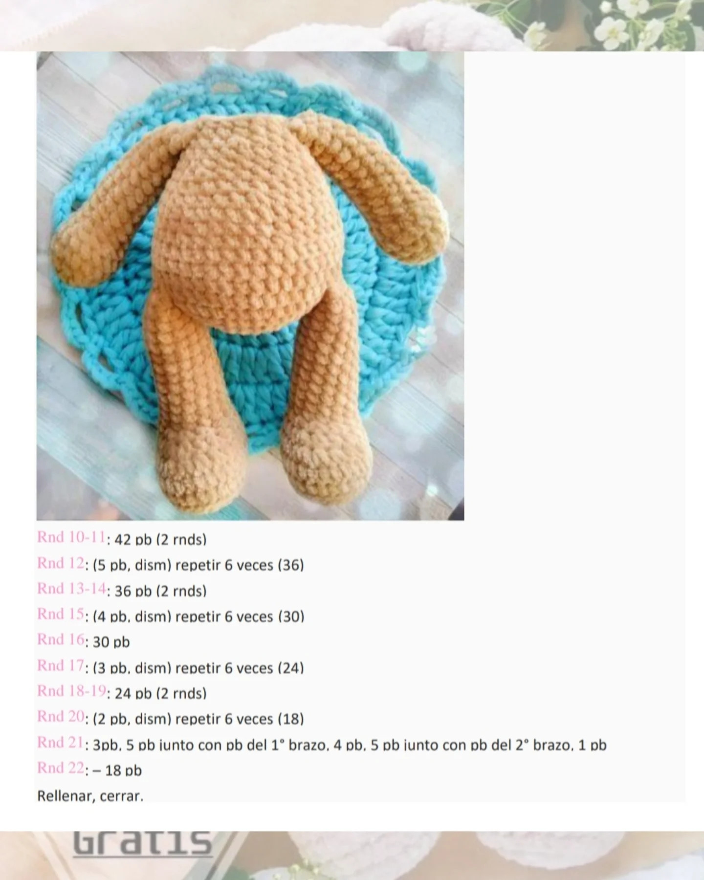 PDF Patrones Gratis de Osito Amigurumi