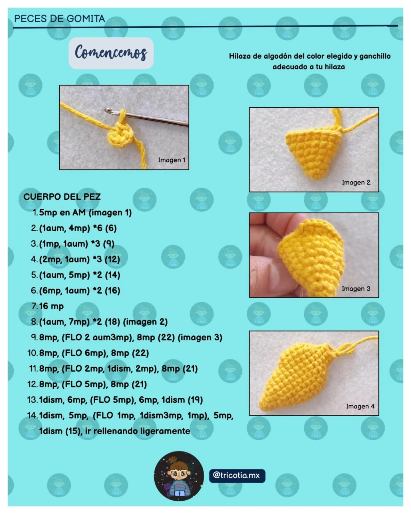 Peces de gomita: Patrón de crochet amigurumi
