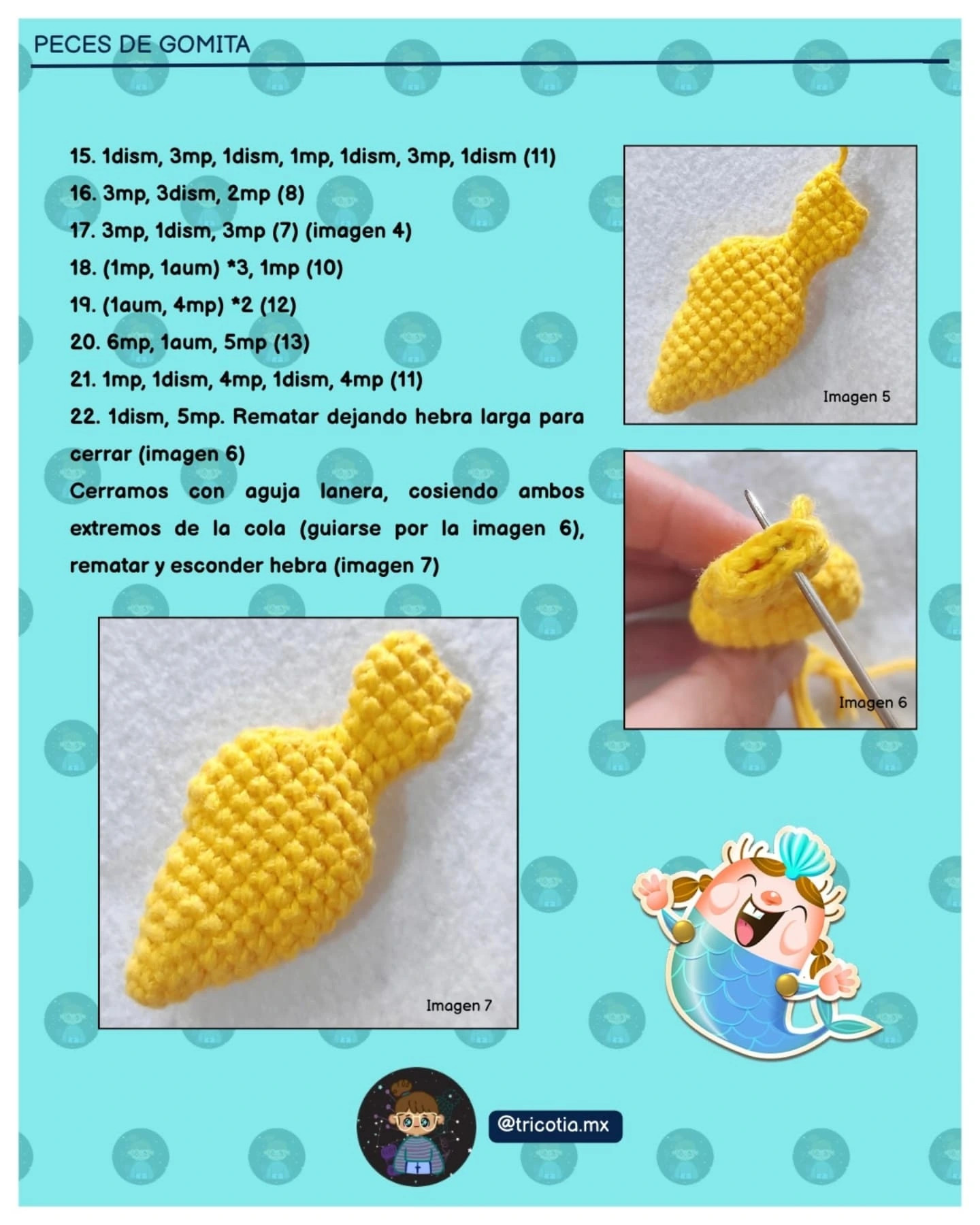 Peces de gomita: Patrón de crochet amigurumi
