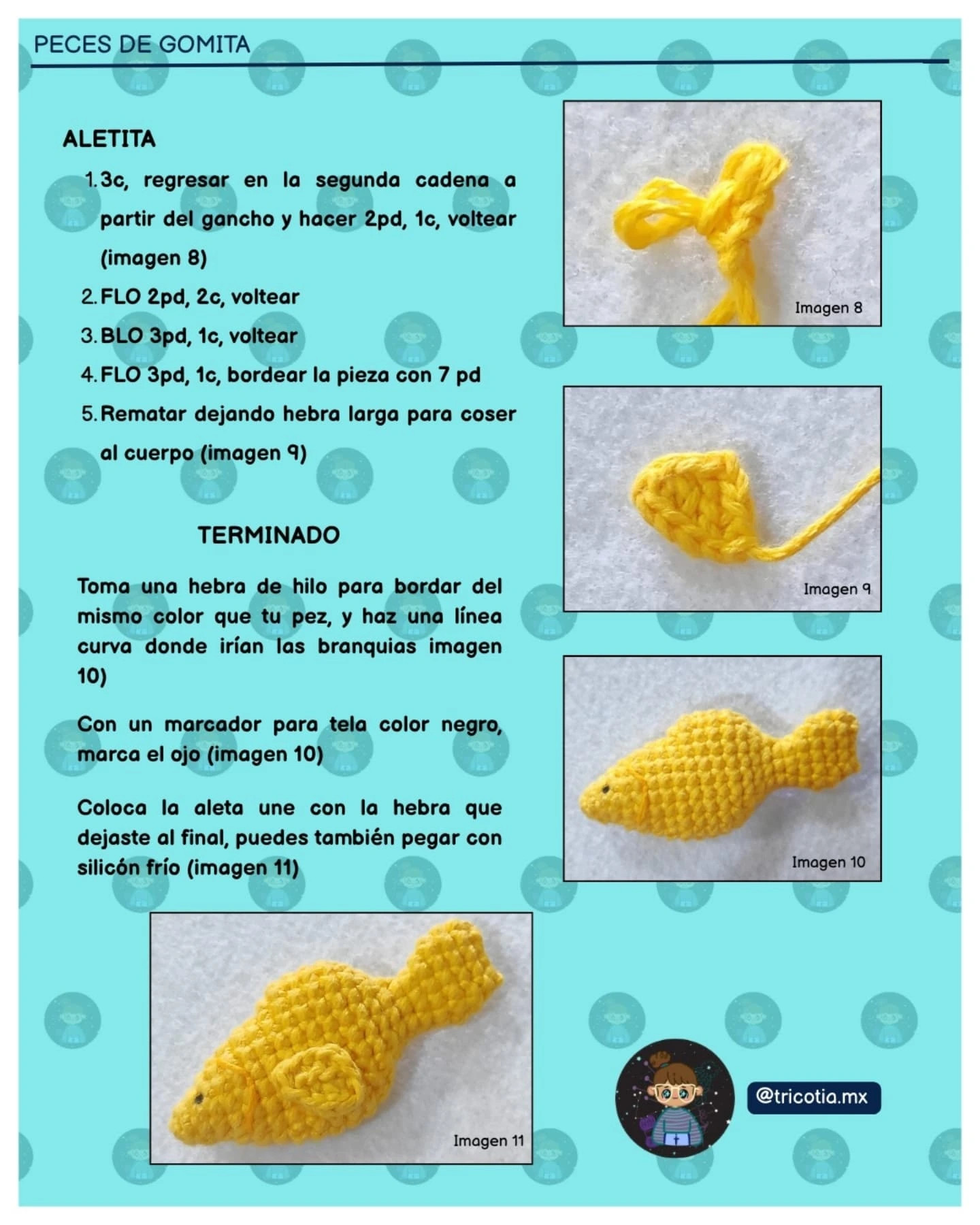 Peces de gomita: Patrón de crochet amigurumi