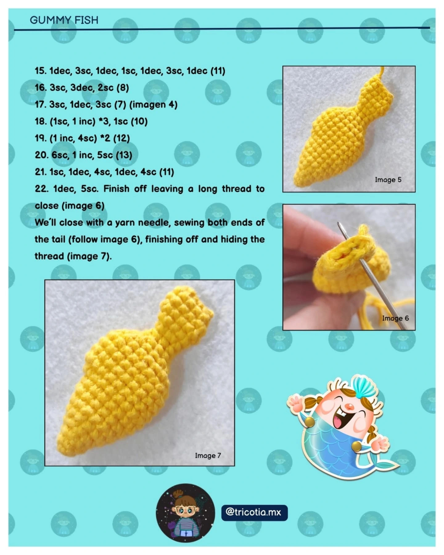 Peces de gomita: Patrón de crochet amigurumi