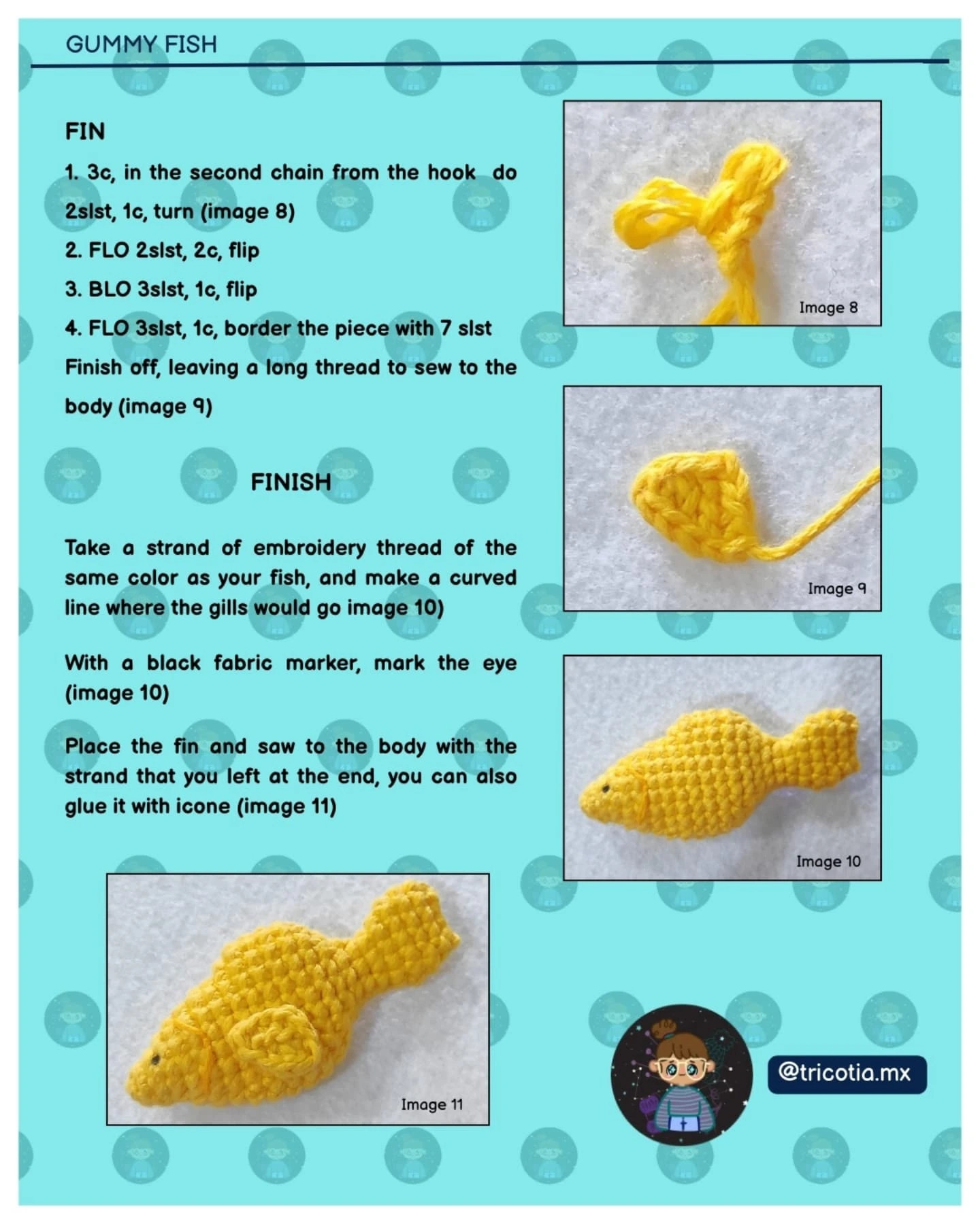 Peces de gomita: Patrón de crochet amigurumi