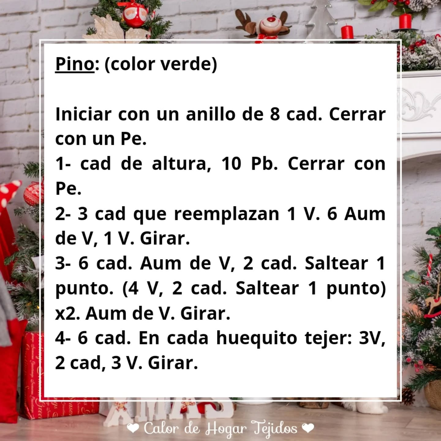 Pinitos navideños tejidos a crochet: Patrones gratis