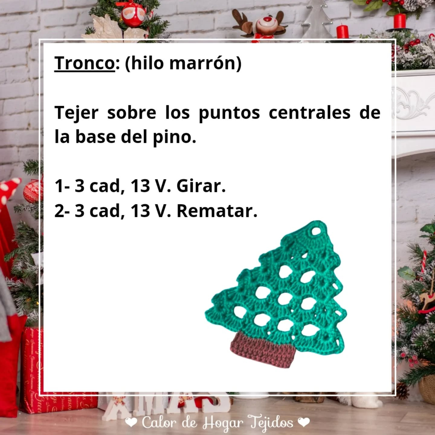 Pinitos navideños tejidos a crochet: Patrones gratis