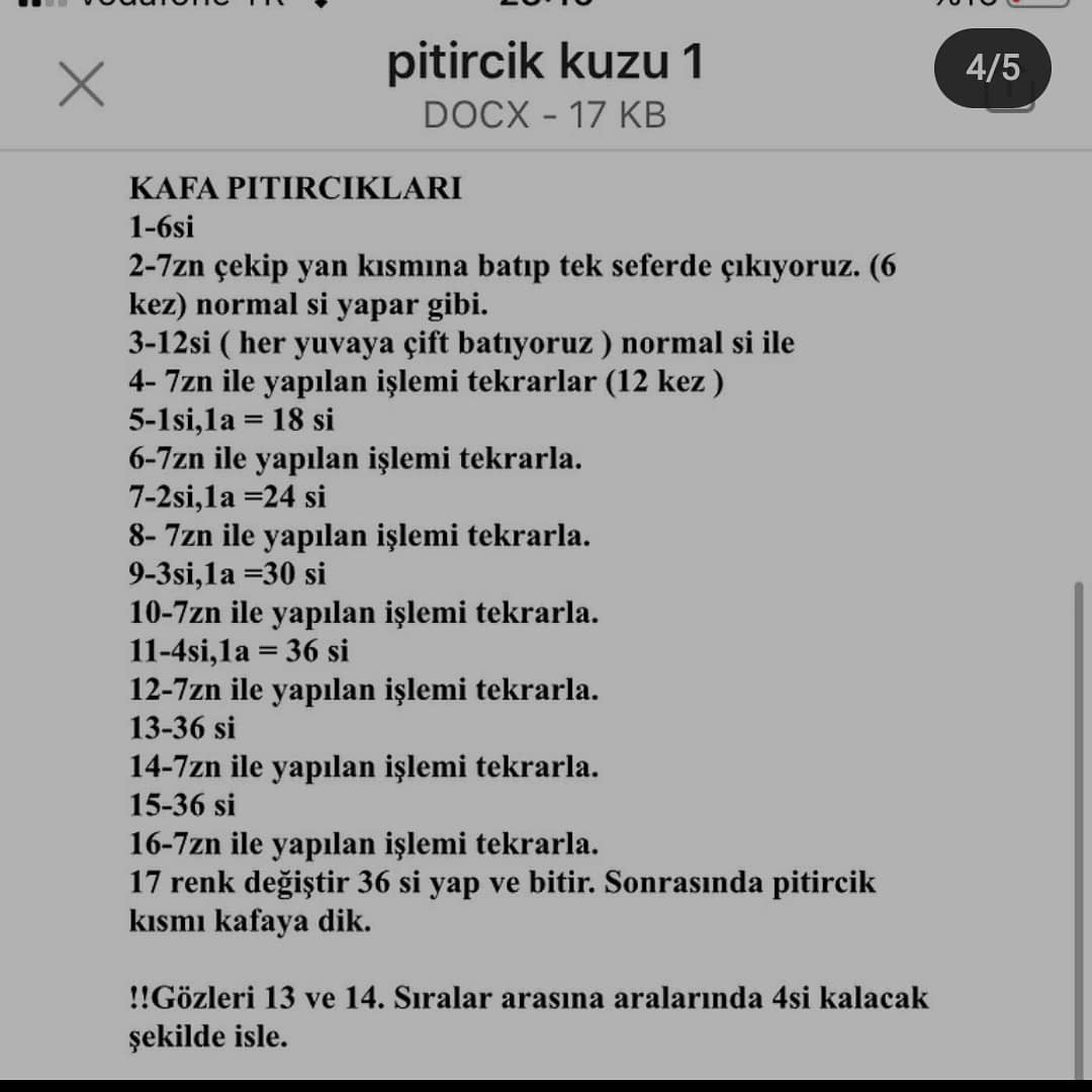 Piticik Kuzu Amigurumi Tığ İşi Tarifi
