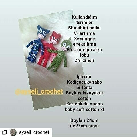 Pjmaskeler Tığ İşi Şeması