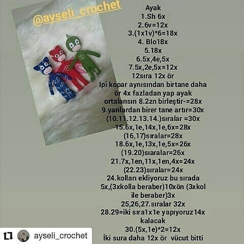 Pjmaskeler Tığ İşi Şeması