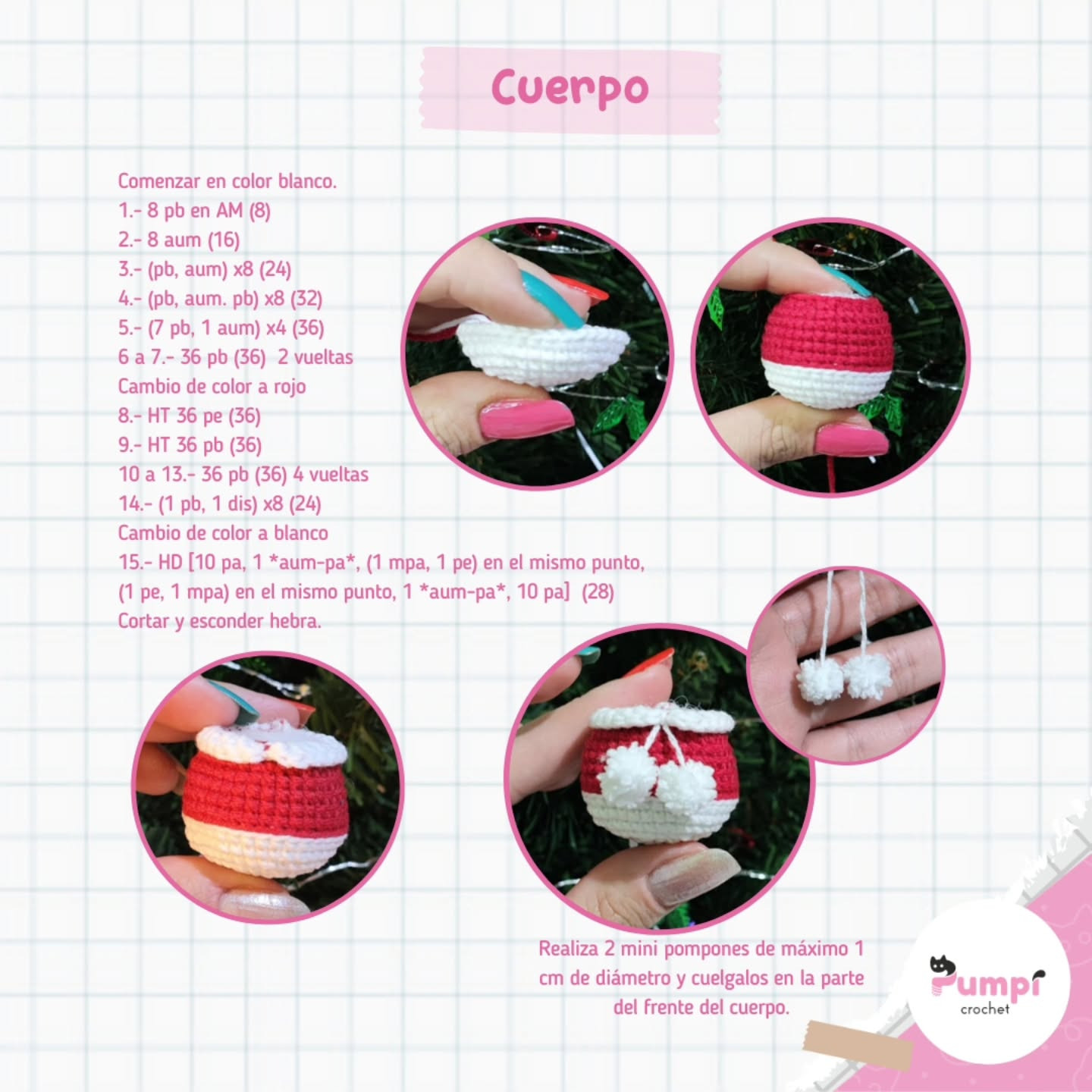 Pochocho navideño: patrón amigurumi gratis