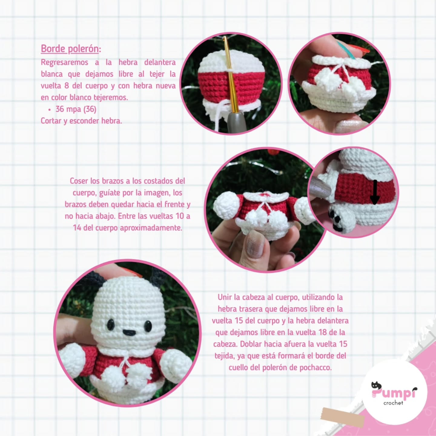Pochocho navideño: patrón amigurumi gratis