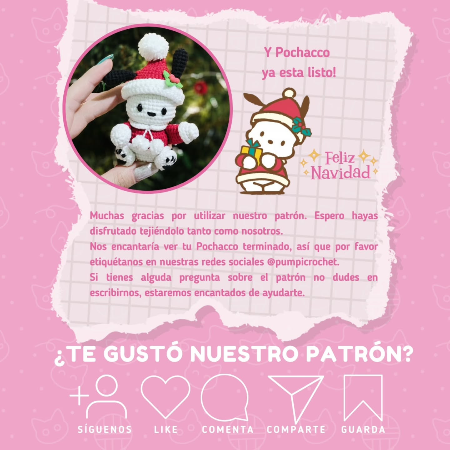 Pochocho navideño: patrón amigurumi gratis