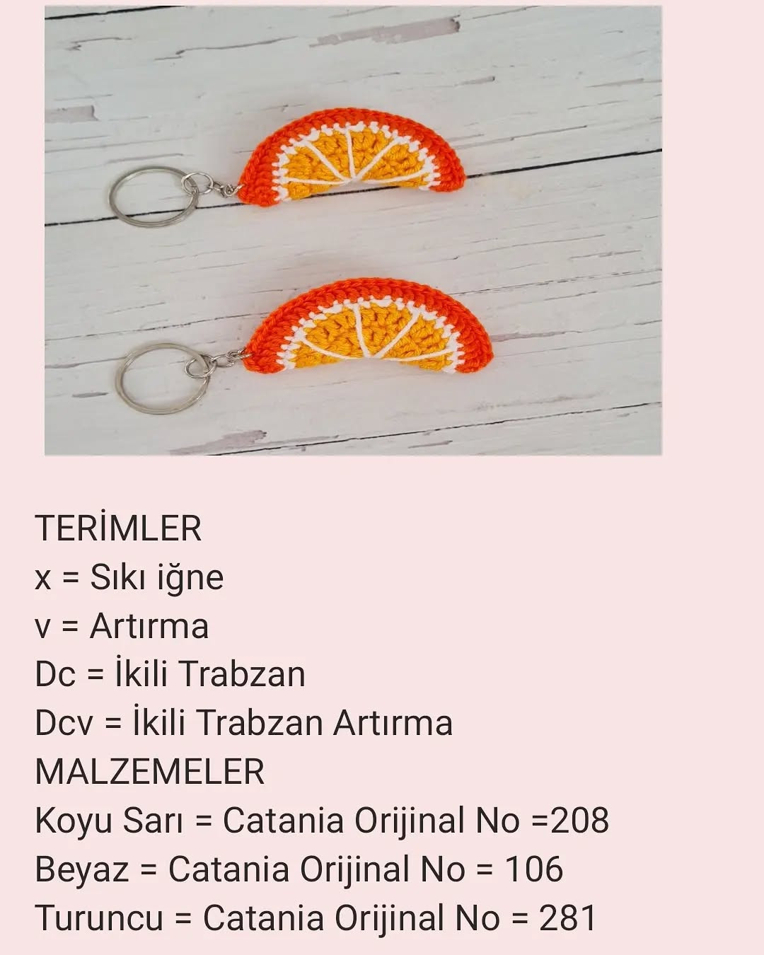 Portakal Dilimi Anahtarlık: Ücretsiz Tığ İşi Tarifi