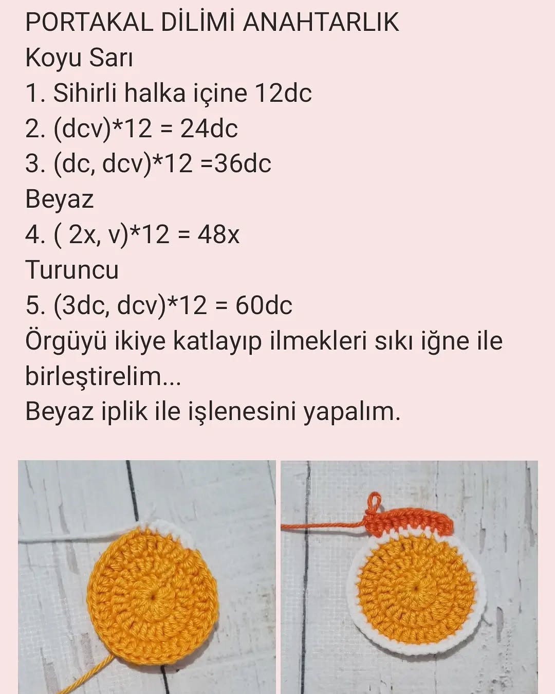 Portakal Dilimi Anahtarlık: Ücretsiz Tığ İşi Tarifi