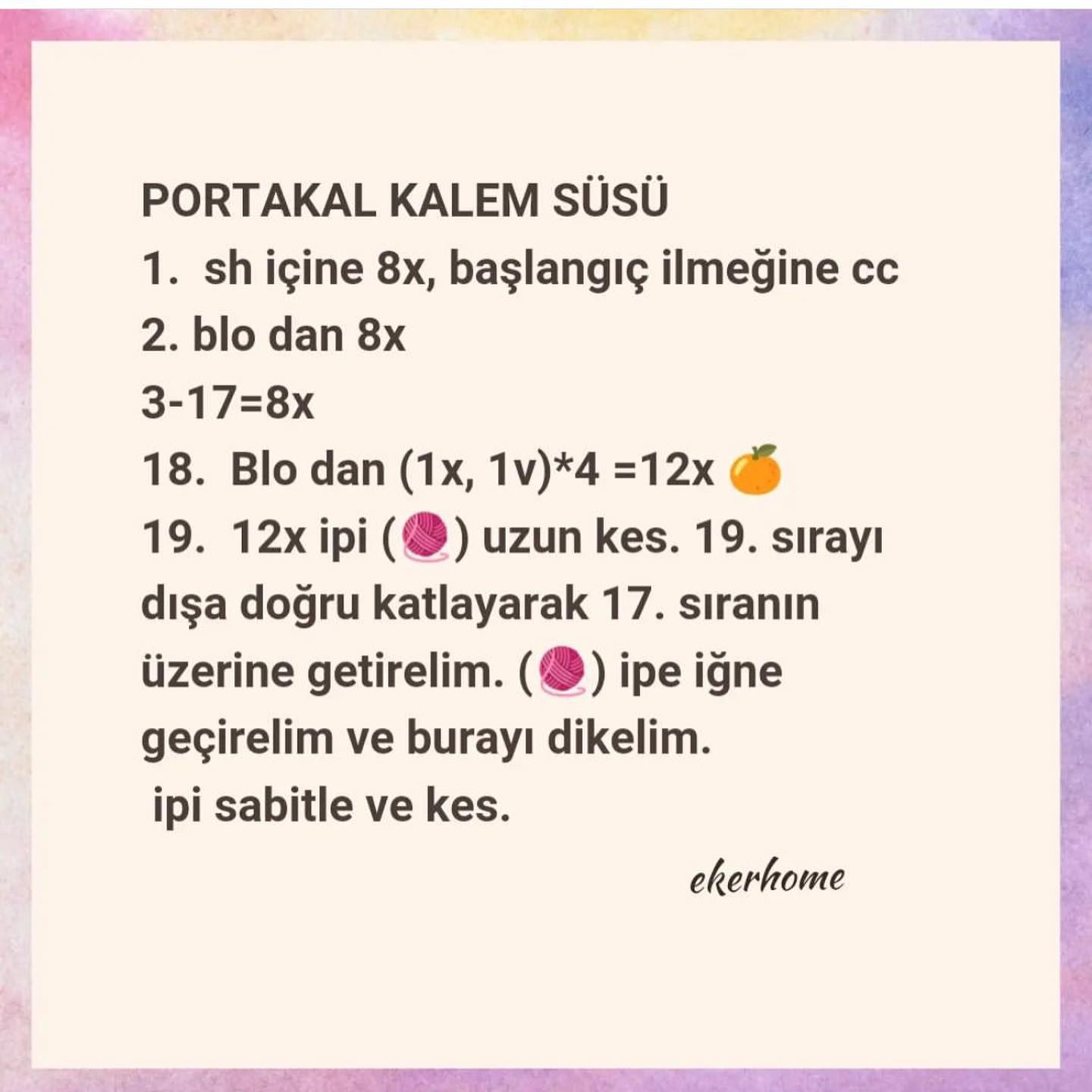 PORTAKAL KALEM SÜSÜ ÖRNEĞİ
