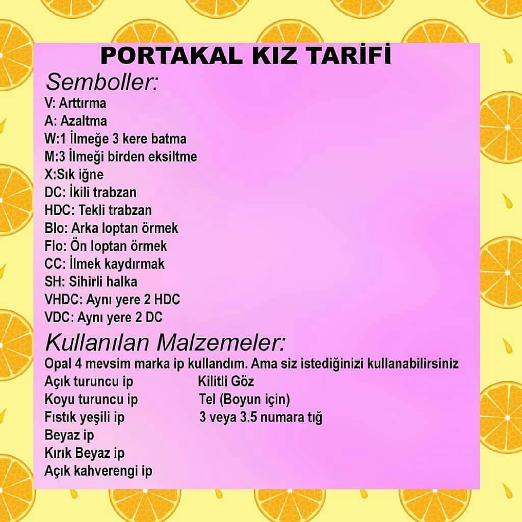 Portakallı Kız Bebek Amigurumi Tarifi