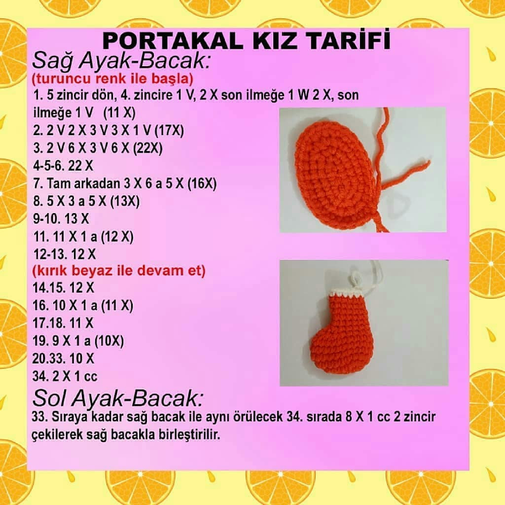 Portakallı Kız Bebek Amigurumi Tarifi