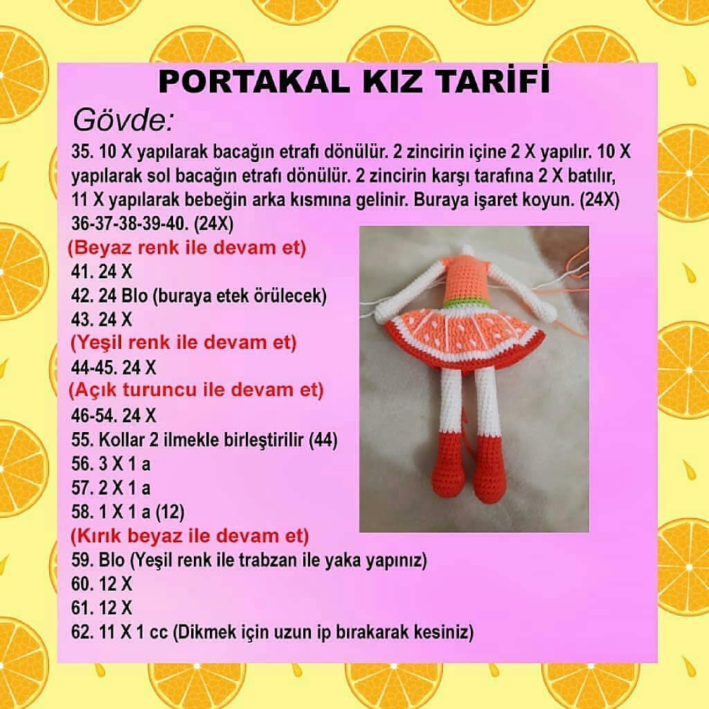 Portakallı Kız Bebek Amigurumi Tarifi