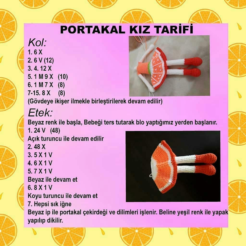 Portakallı Kız Bebek Amigurumi Tarifi