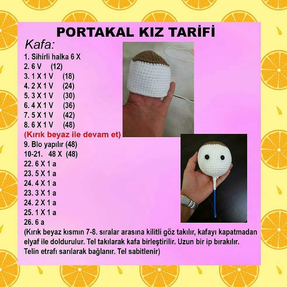 Portakallı Kız Bebek Amigurumi Tarifi