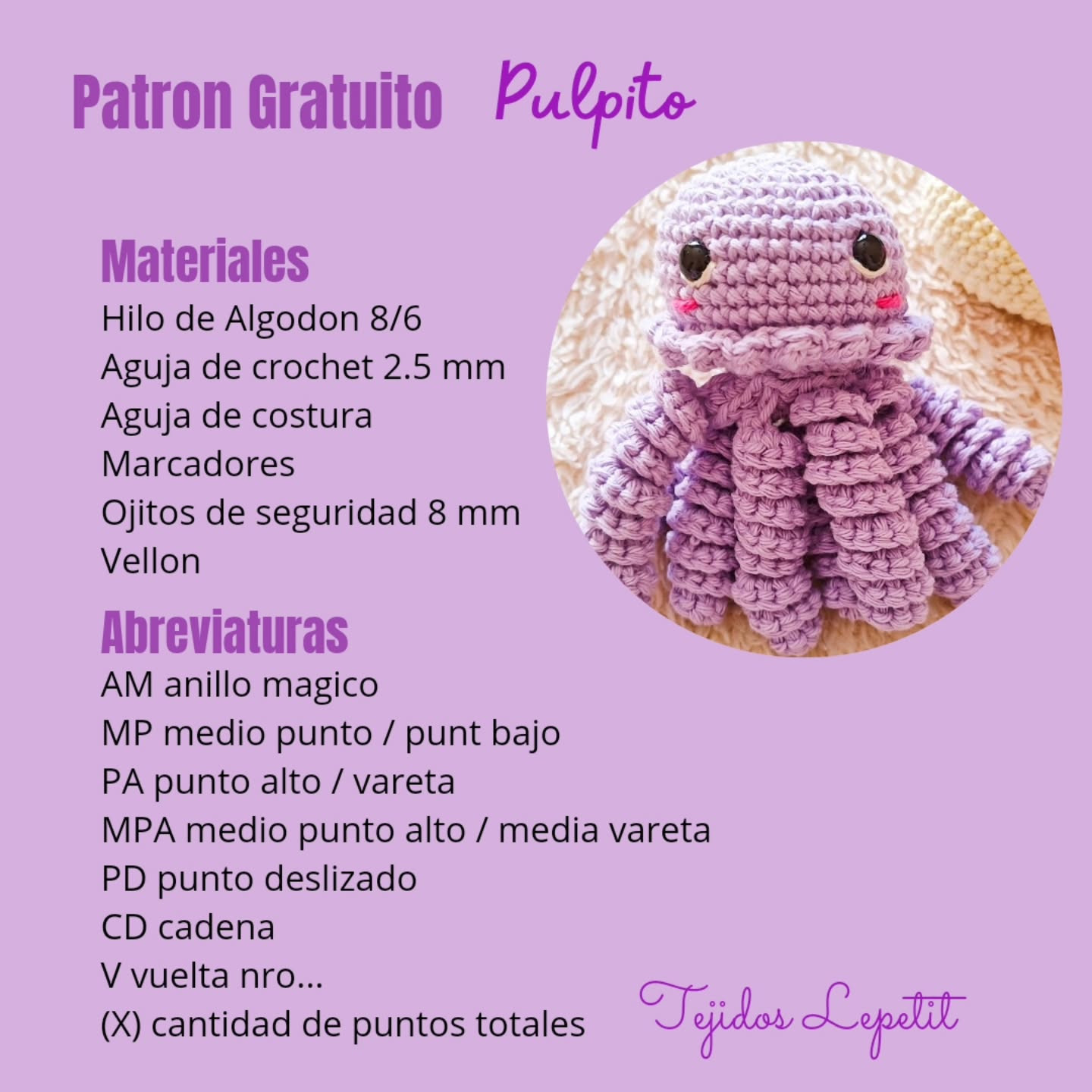 Pulpo Amigurumi: Patrón Gratuito Tejido a Crochet